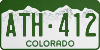 CO license plate ATH412
