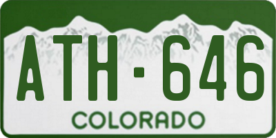 CO license plate ATH646
