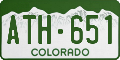 CO license plate ATH651