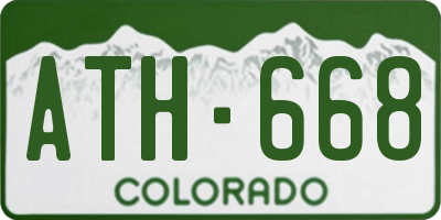 CO license plate ATH668