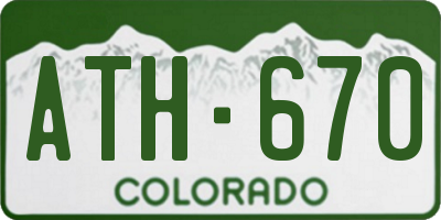 CO license plate ATH670