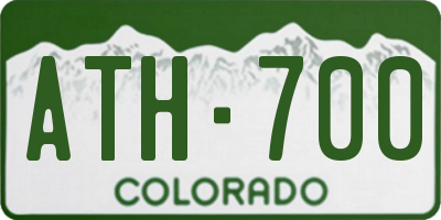 CO license plate ATH700