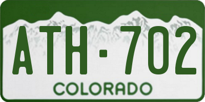 CO license plate ATH702