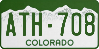 CO license plate ATH708
