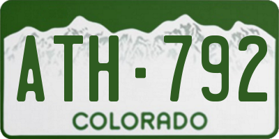 CO license plate ATH792