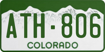 CO license plate ATH806