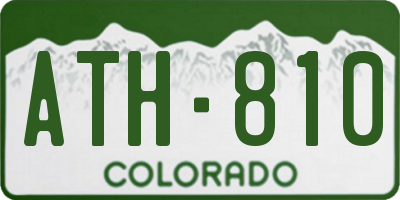 CO license plate ATH810