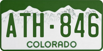 CO license plate ATH846