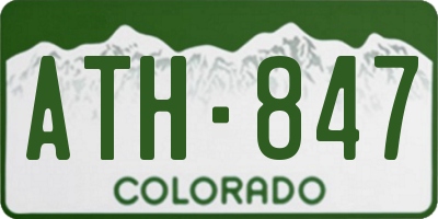 CO license plate ATH847