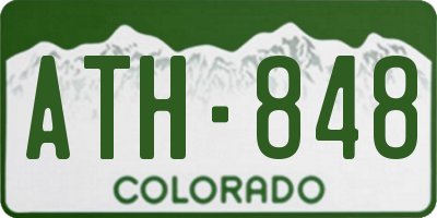 CO license plate ATH848