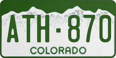 CO license plate ATH870