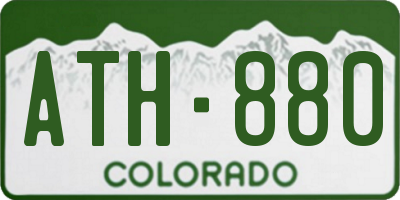 CO license plate ATH880