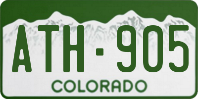 CO license plate ATH905
