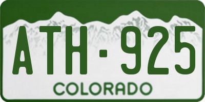 CO license plate ATH925