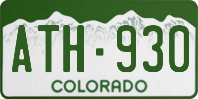 CO license plate ATH930