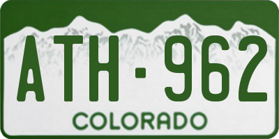CO license plate ATH962