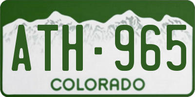 CO license plate ATH965