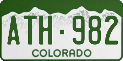 CO license plate ATH982