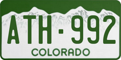 CO license plate ATH992