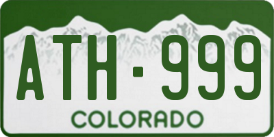 CO license plate ATH999