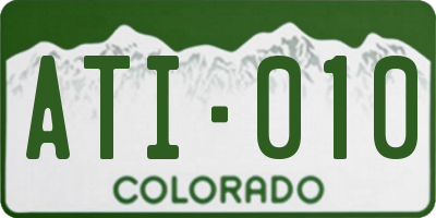 CO license plate ATI010