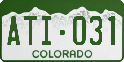 CO license plate ATI031