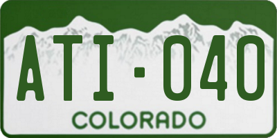 CO license plate ATI040