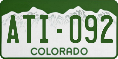 CO license plate ATI092