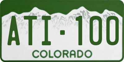 CO license plate ATI100