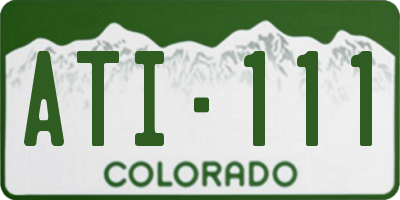 CO license plate ATI111