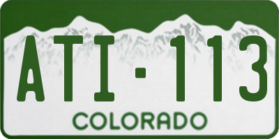 CO license plate ATI113