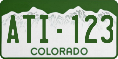 CO license plate ATI123