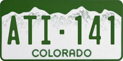 CO license plate ATI141