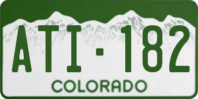 CO license plate ATI182