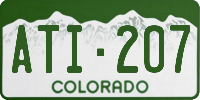 CO license plate ATI207