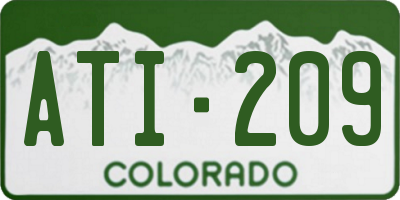 CO license plate ATI209