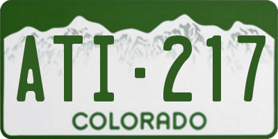 CO license plate ATI217