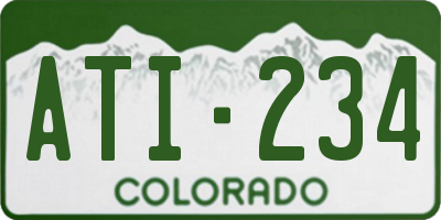 CO license plate ATI234