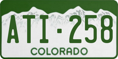 CO license plate ATI258
