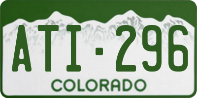 CO license plate ATI296