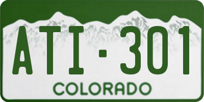CO license plate ATI301