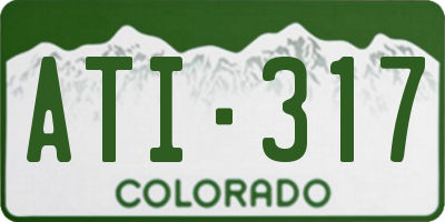 CO license plate ATI317