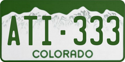 CO license plate ATI333