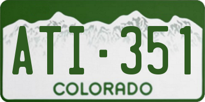 CO license plate ATI351