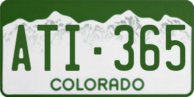 CO license plate ATI365