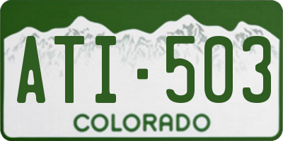 CO license plate ATI503