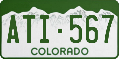 CO license plate ATI567
