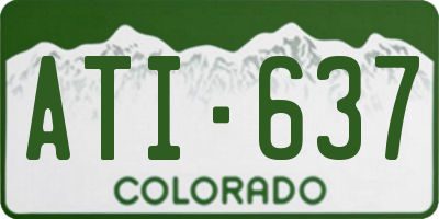 CO license plate ATI637