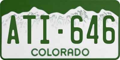 CO license plate ATI646