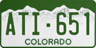 CO license plate ATI651